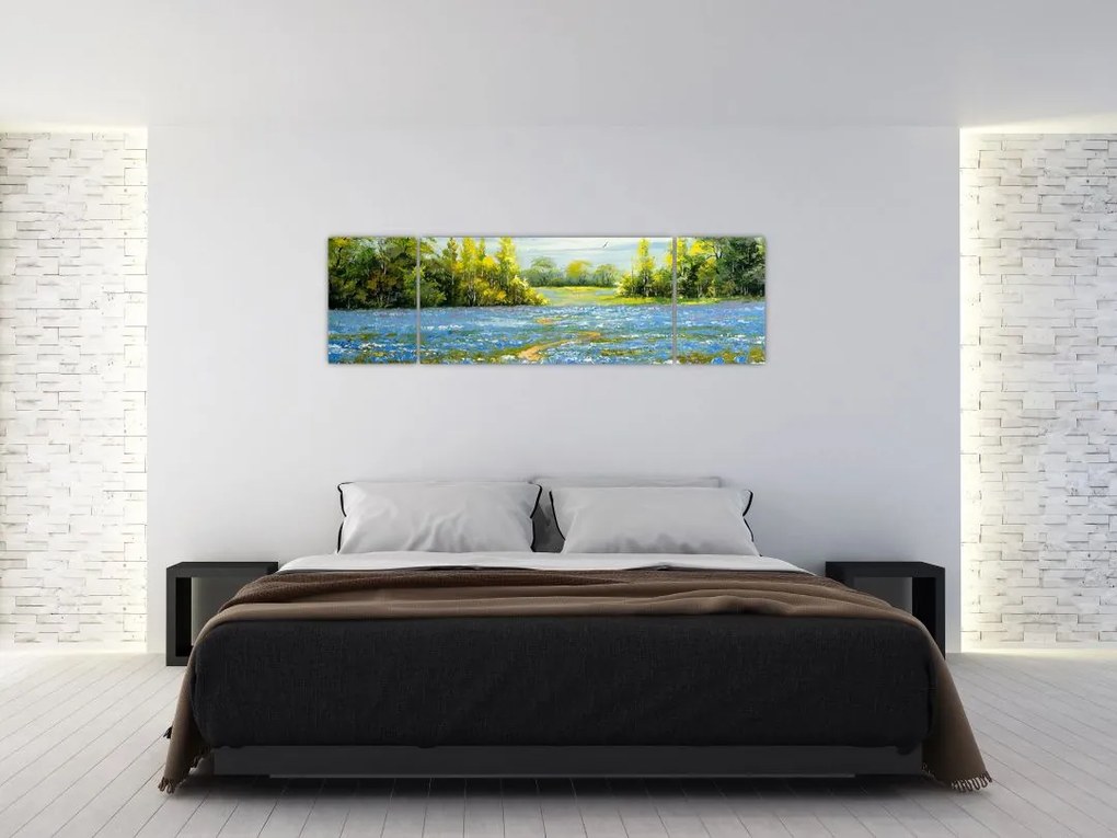 Obraz - Ścieżka w polu, obraz olejny (170x50 cm)