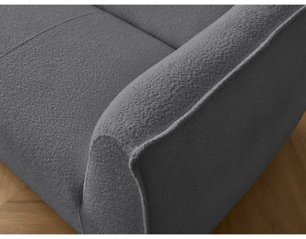 Ciemnoszara sofa z materiału bouclé 242 cm Giorgia – Bobochic Paris