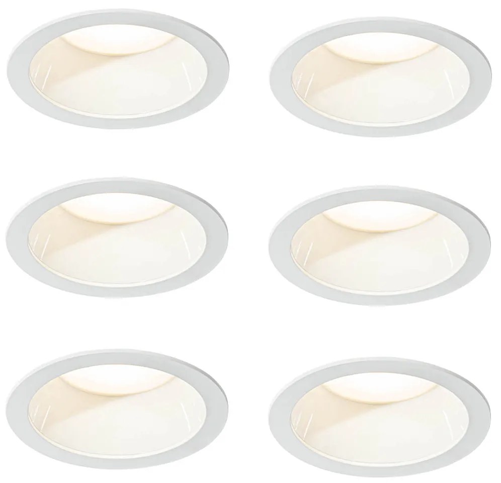 Zestaw 6 reflektorów wpuszczanych białych z LED 3000K-5000K - Elias