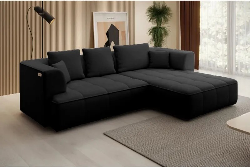 Narożnik ALBIO S Prawostronny z elektryczną regulacją siedziska, funkcja spania, wolnostojący w tkaninie EDEN 21 WERSAL