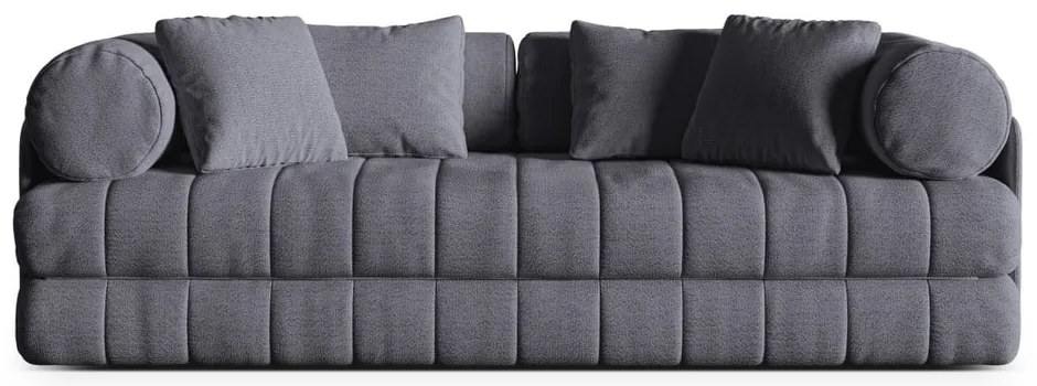 Ciemnoszara rozkładana sofa z materiału bouclé 206 cm Kemi – Cosmopolitan Design