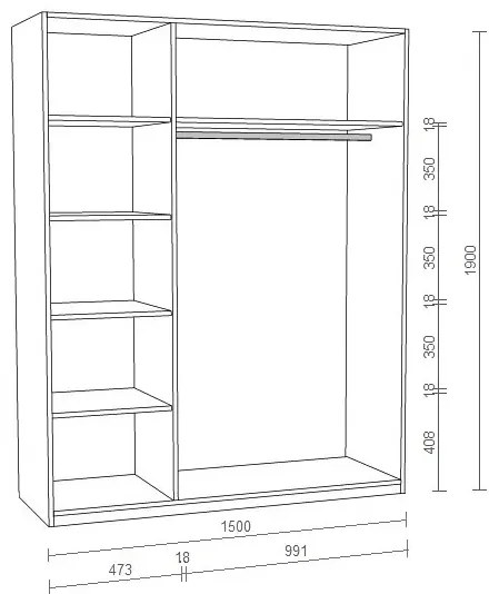 Biało-lawendowa szafa dla dziecka P2-N46