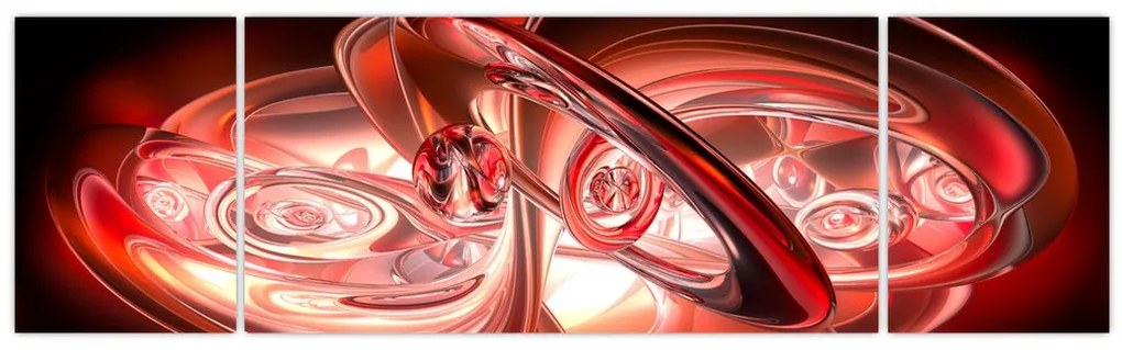 Obraz - czerwone kształty (170x50 cm)