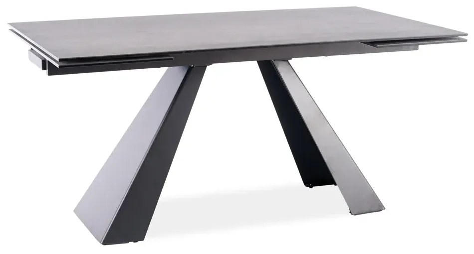 STÓŁ SALVADORE CERAMIC II  CIEMNY SZARY CORSO GREY / CZARNY MAT 120(180)X80 SIGNAL