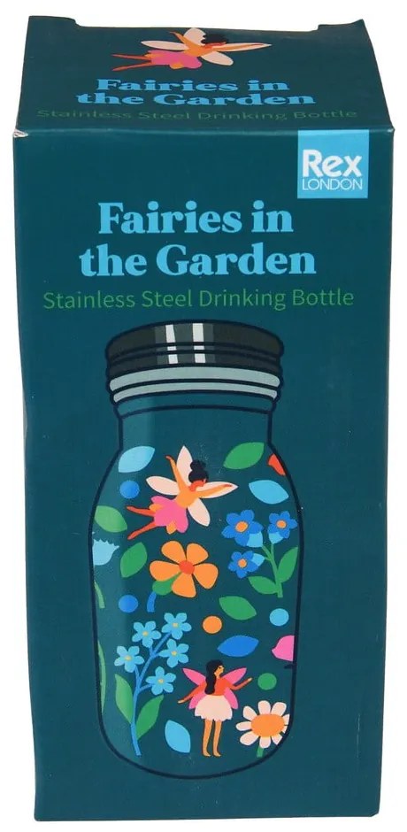 Niebieska butelka dla dzieci ze stali nierdzewnej 250 ml Fairies in the Garden – Rex London