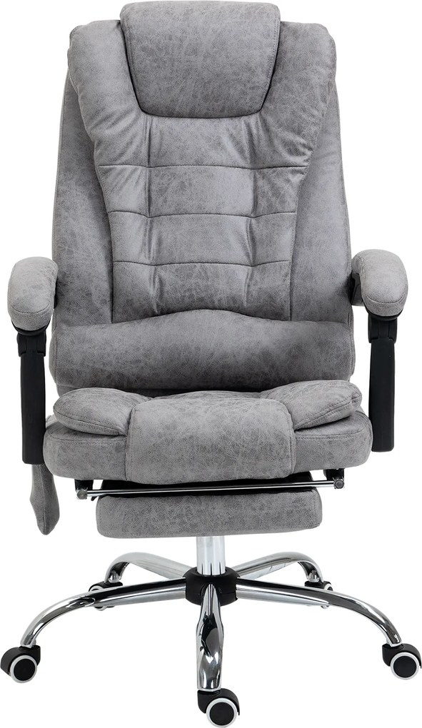 Vinsetto Fotel biurowy z masażem, ergonomiczny fotel biurowy z funkcją leżenia i ogrzewania, pilot, szary