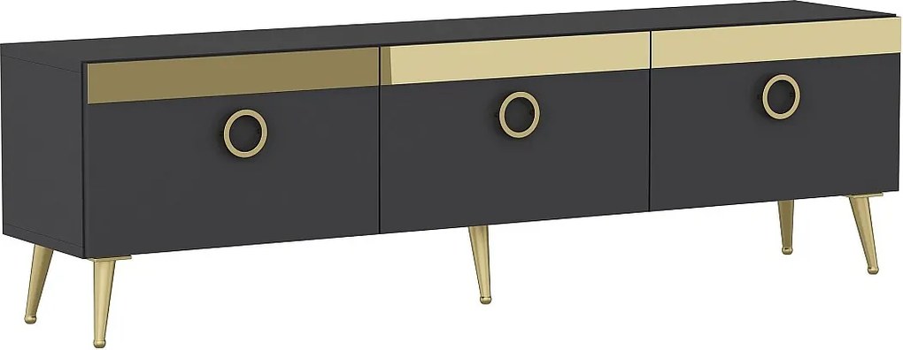Stojak pod TV – 150 cm x 30 cm x 45 cm – Antracyt – Płyta MDF pokryta melaminą
