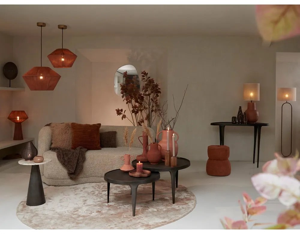 Brązowe okrągłe stoliki zestaw 2 szt. ø 75 cm Tobias – Light &amp; Living