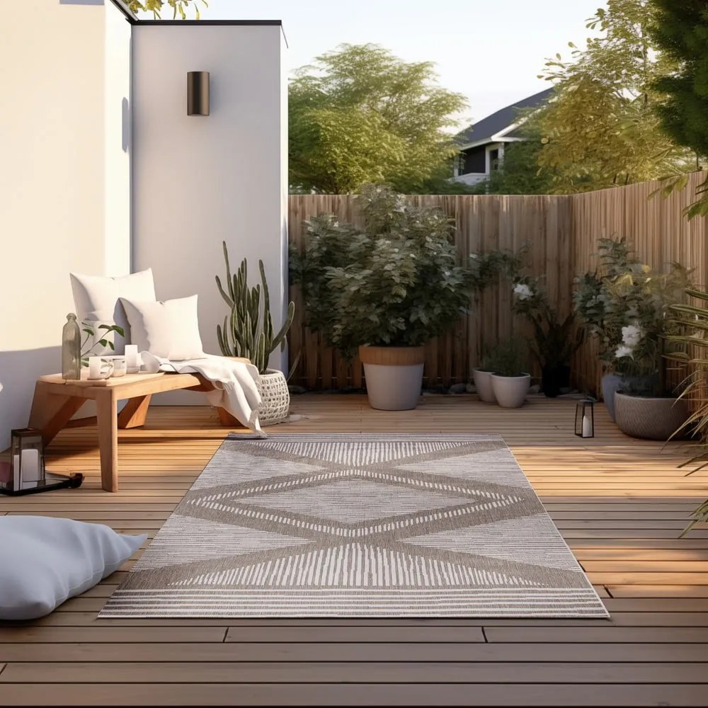Brązowo-kremowy dywan odpowiedni na zewnątrz 200x290 cm Gemini – Elle Decoration