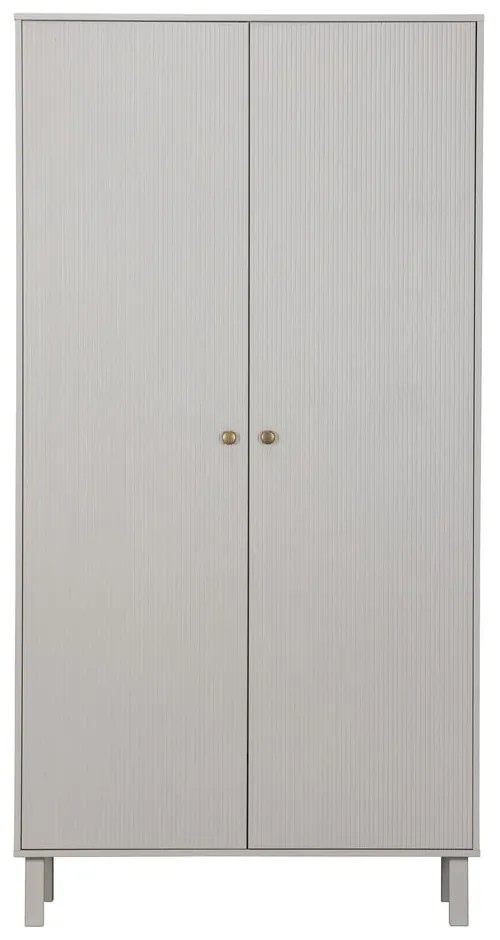 Jasnoszara szafa z litego drewna sosnowego 100x195 cm Madu – WOOOD