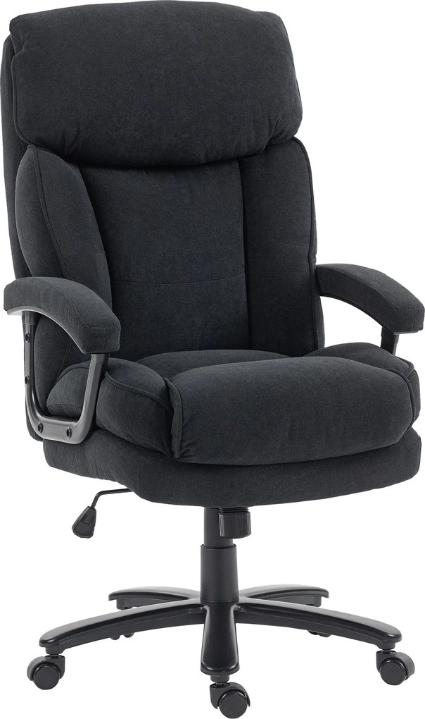 HOMCOM Fotel kierowniczy Ergonomiczny fotel biurowy do 200 kg o lnianym wyglądzie, wysokie oparcie, | Aosom PL