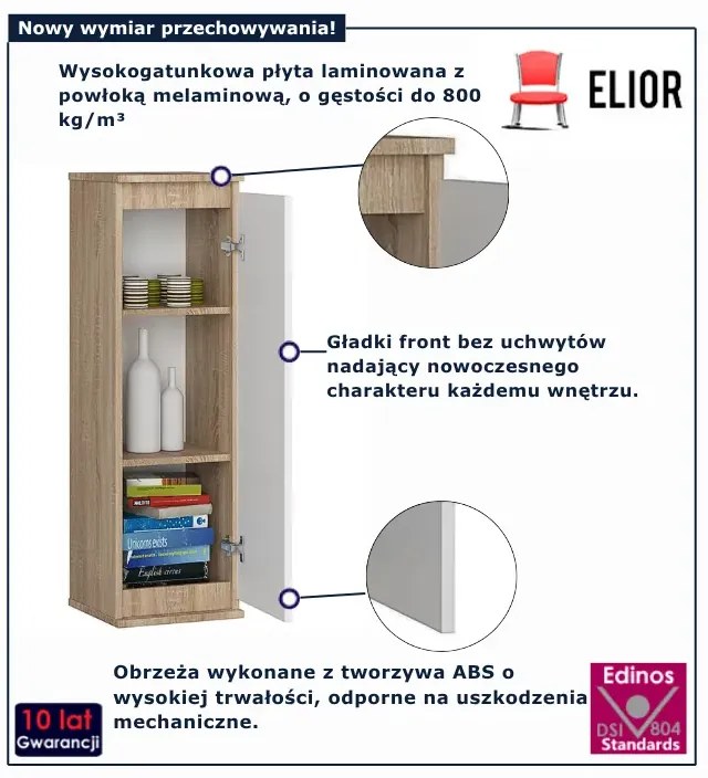 Nowoczesna szafka wisząca dąb sonoma + biały C5-F28
