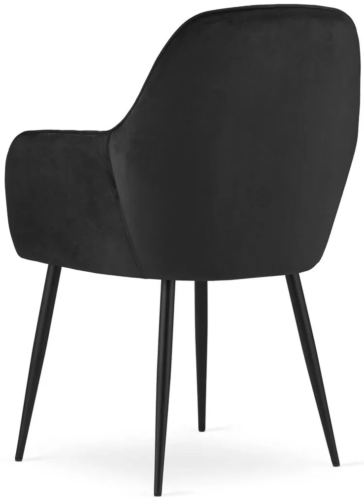 Pikowane czarne krzesło do stołu T7-S35