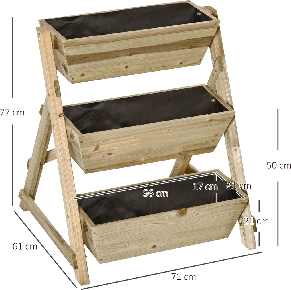 Outsunny drewniany stojak na kwiaty w formie schodów idealny do dekoracji ogrodu i balkonu w kolorze zielonym | Aosom PL