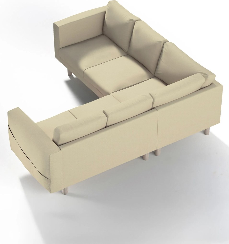 Pokrowiec na sofę narożną Norsborg 4-osobową kolor kremowy tkanina połyskliwa, strukturalna