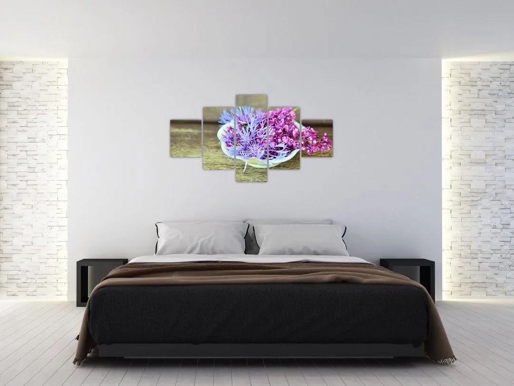 Obraz dekoracji z lawendą (125x70 cm)