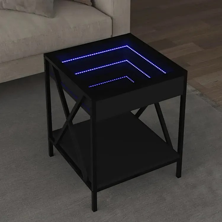 Czarny stolik kawowy z diodami LED - Forset