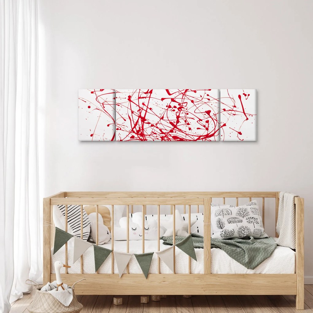 Obraz przy użyciu techniki drippingu (170x50 cm)