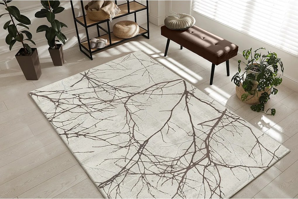 Dywan Mila Błyszczący Naturalny, Kremowy, 80 x 300 cm