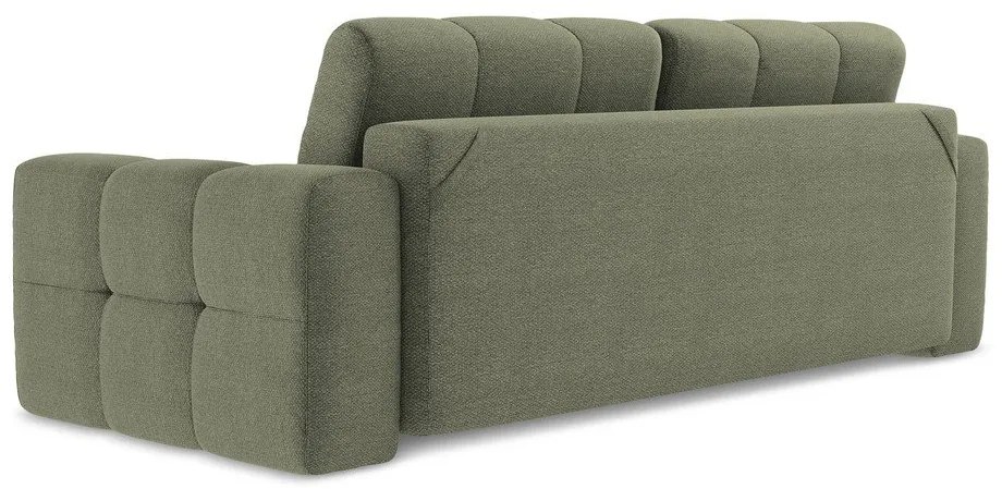 Rozkładana sofa z materiału bouclé w kolorze khaki 255 cm Milu – Makamii