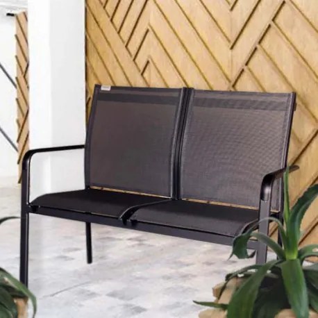 EXPERT PLUS antracyt - ogrodowa aluminiowa dwuosobowa ławka