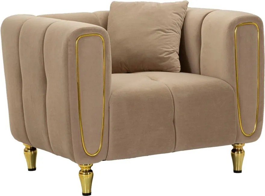 Szarobrązowy aksamitny fotel Alma – Mauro Ferretti