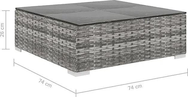 Szaro-kremowy 9-częściowy wypoczynkowy zestaw do ogrodu S5-H08