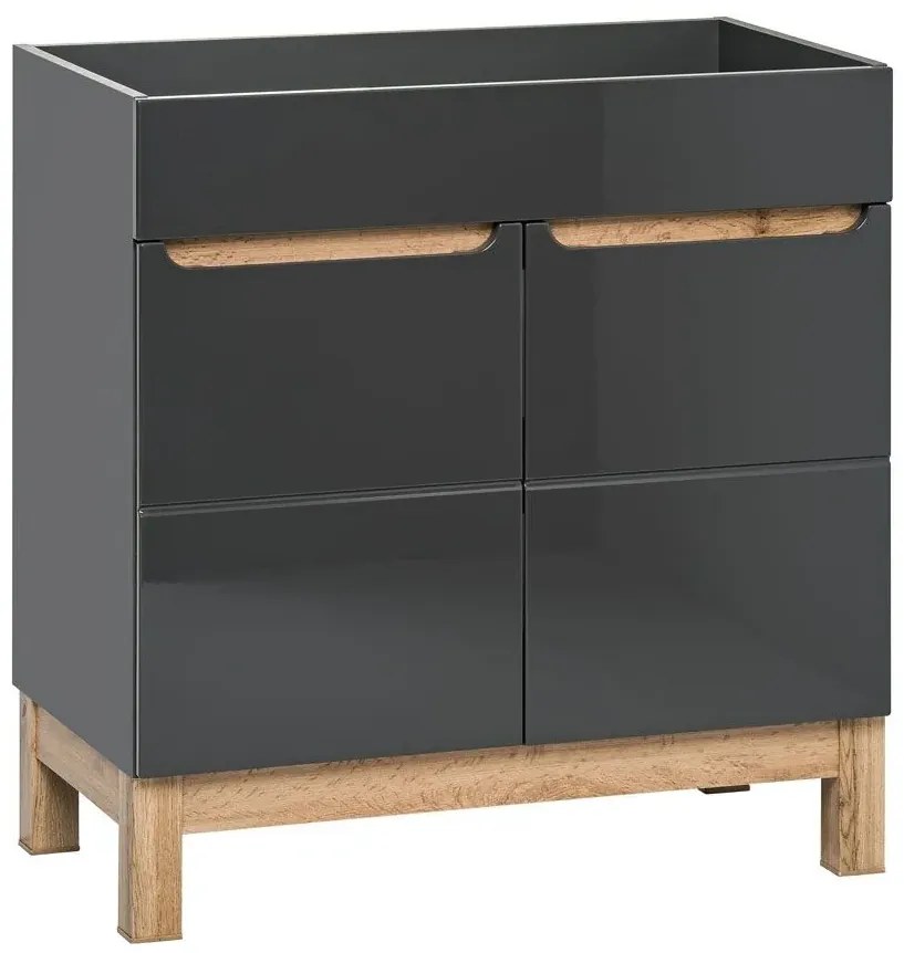 Grafitowa szafka łazienkowa z umywalką E8-Z92