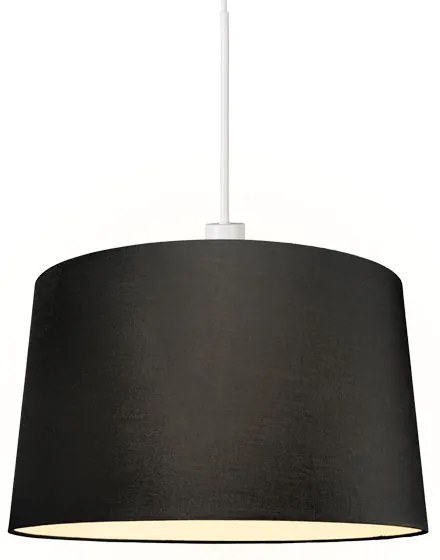 Lampa wisząca biała klosz czarny 45cm - Combi