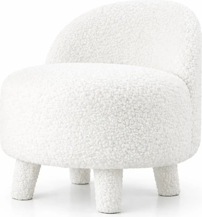 Biały fotel dziecięcy z materiału bouclé Moouv – Artie