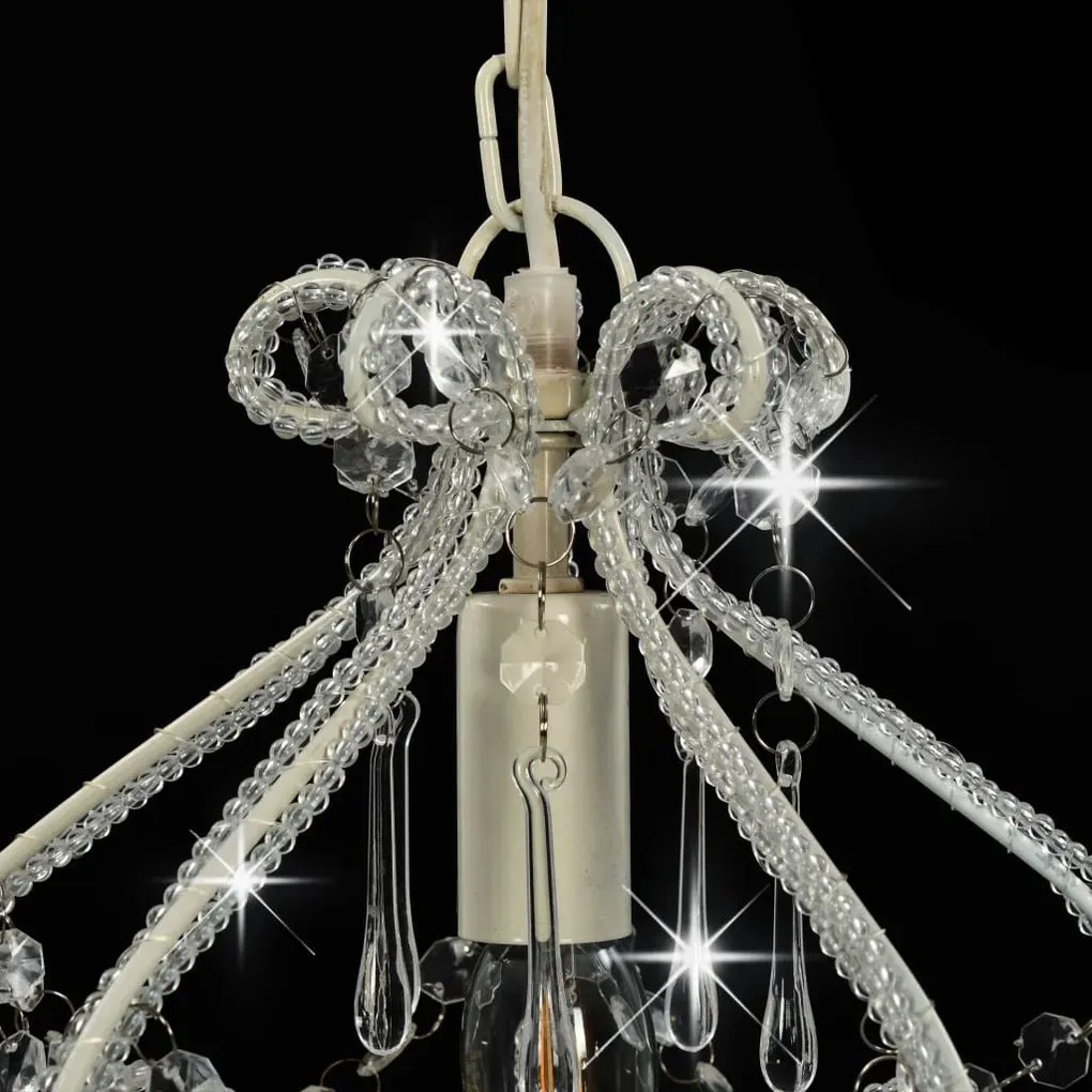 Biała lampa sufitowa z koralikami - EX168 T6-T98