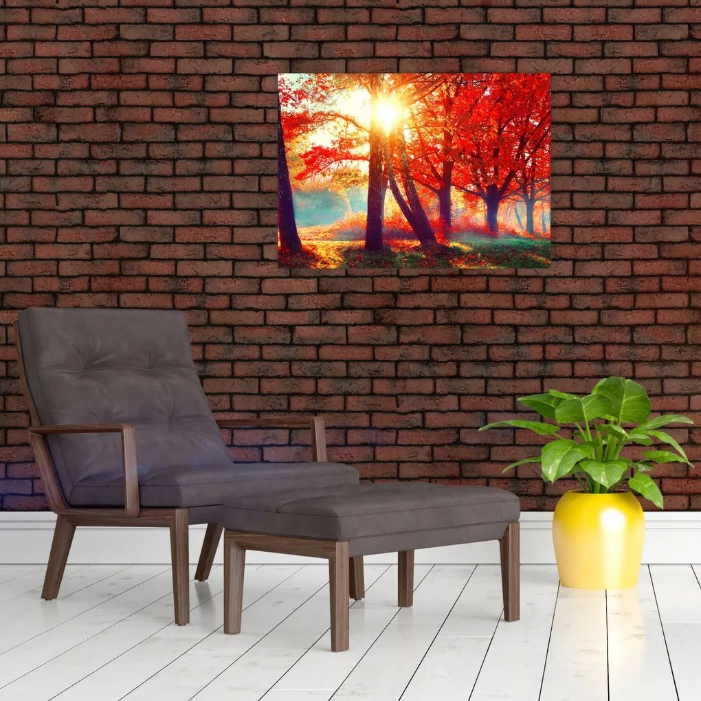 Obraz na szkle- Jesienny krajobraz (70x50 cm)