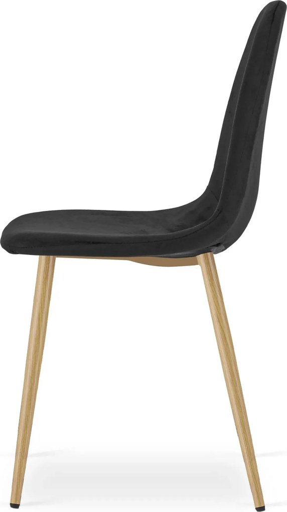 Czarne tapicerowane krzesło do stołu F6-R19