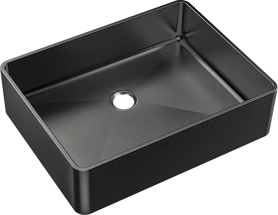 Luisa Umywalka 48x37 ze stali nierdzewnej metaliczna szarość - Essebagno