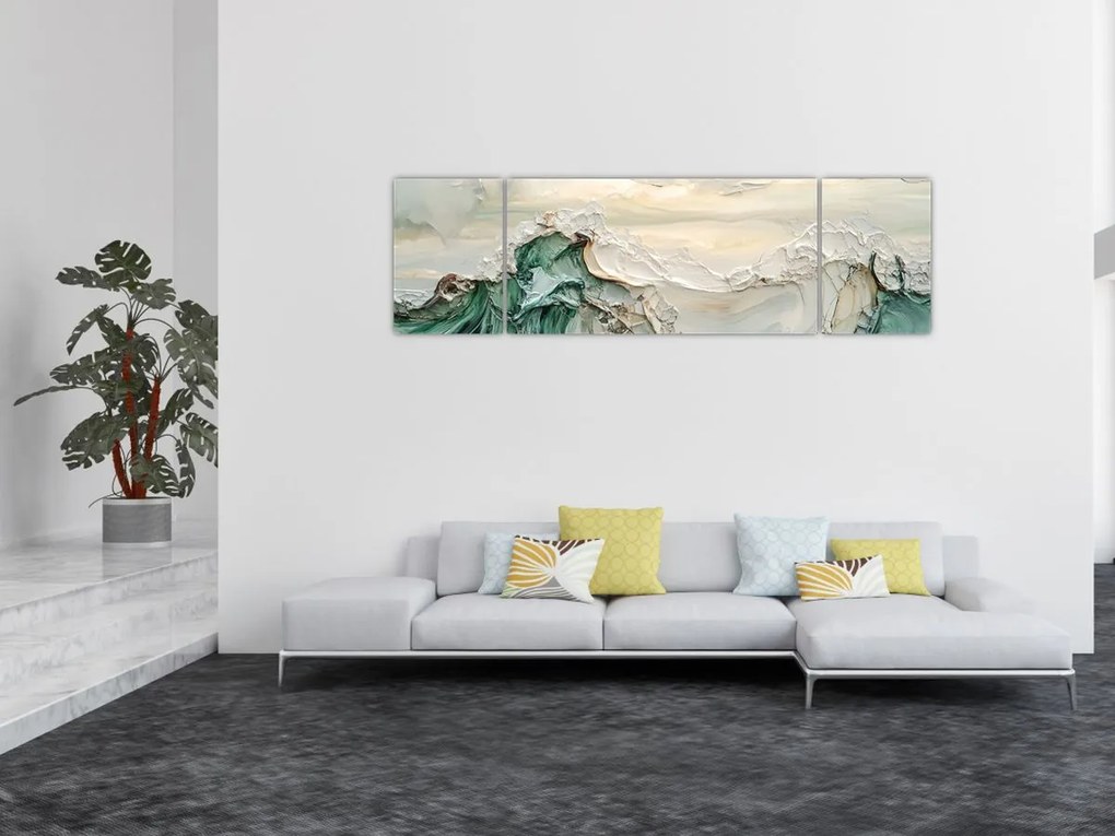 Obraz - 3D abstrakcja morza (170x50 cm)