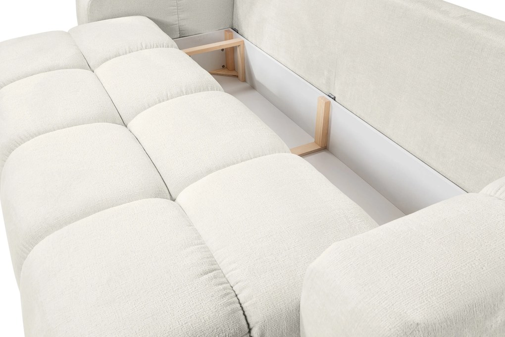 Masseno Sofa DUCA z funkcją spania i pojemnikiem na pościel, Rozkładana sofa - Beżowy, PERFECT HARMONY 02