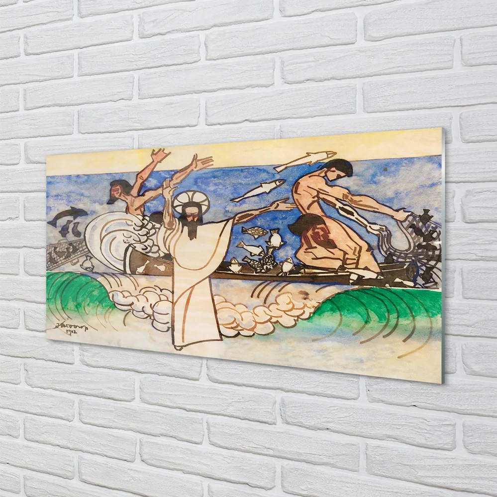 Szklany Panel Jezus nad Jeziorem - Szkic