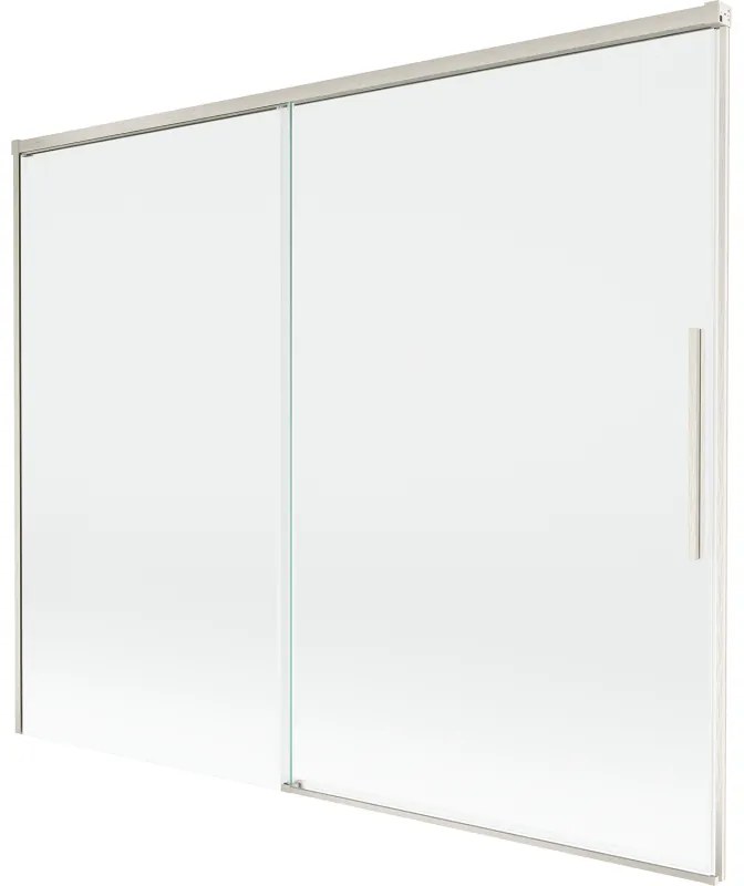 Mexen Rox parawan nawannowy 2-skrzydłowy rozsuwany 190 x 150 cm, transparent, nikiel szczotkowany - 8C9-190-001-97-00