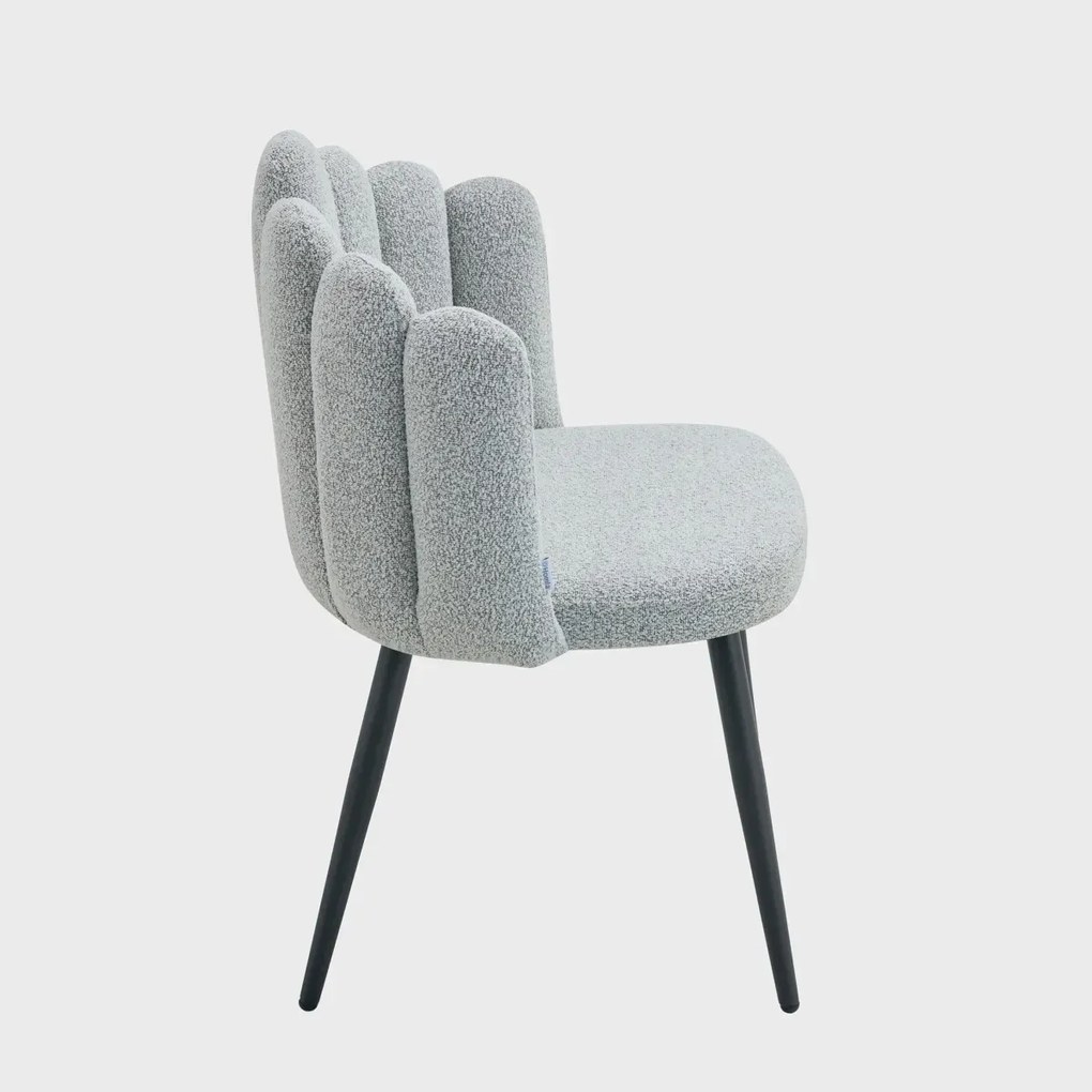Krzesło LUXE w tkaninie Bouclé szare HOMLA