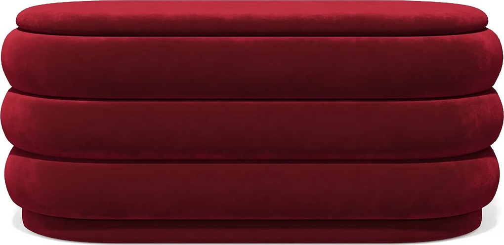 Ława z pojemnikiem - Welur - Burgundowy - ECAMBI