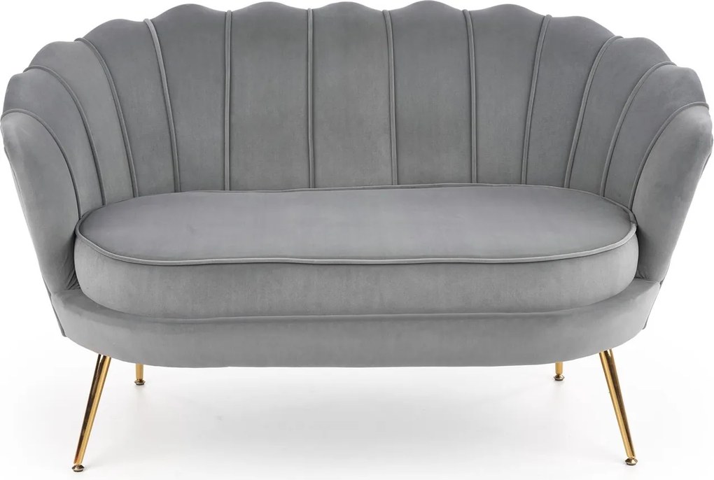 Tapicerowana sofa z oparciem w kształcie muszli Amorinito XL