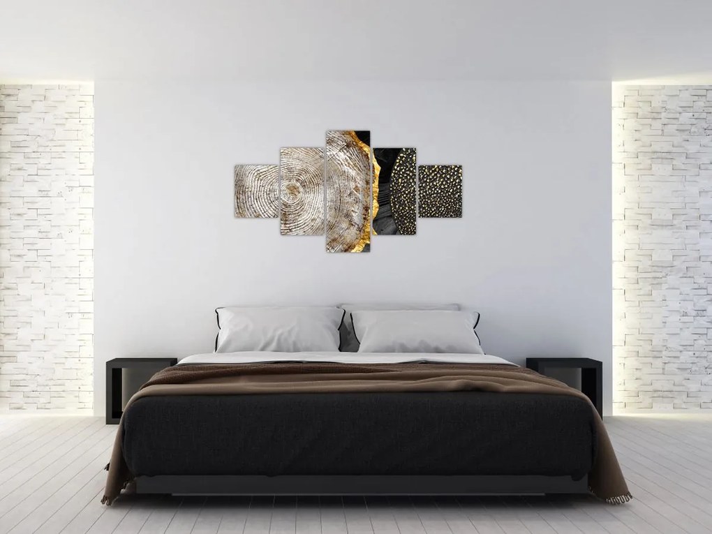 Obraz - Pień drzewa w kolażu 2 (125x70 cm)