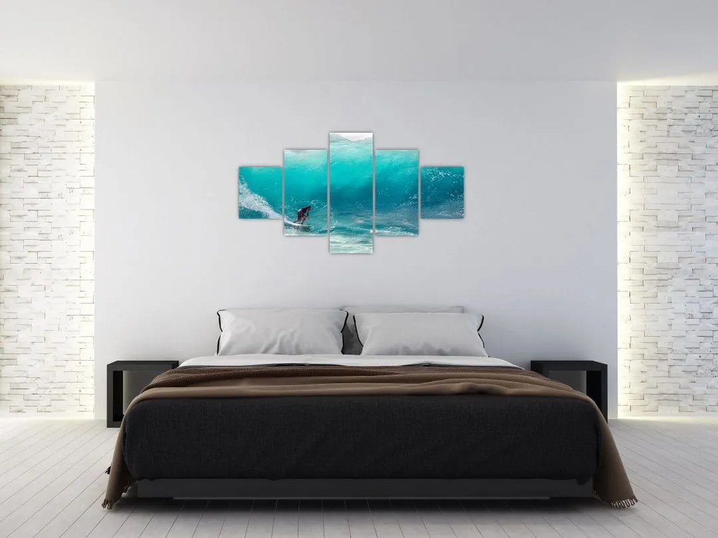 Obraz surfera na falach (125x70 cm)