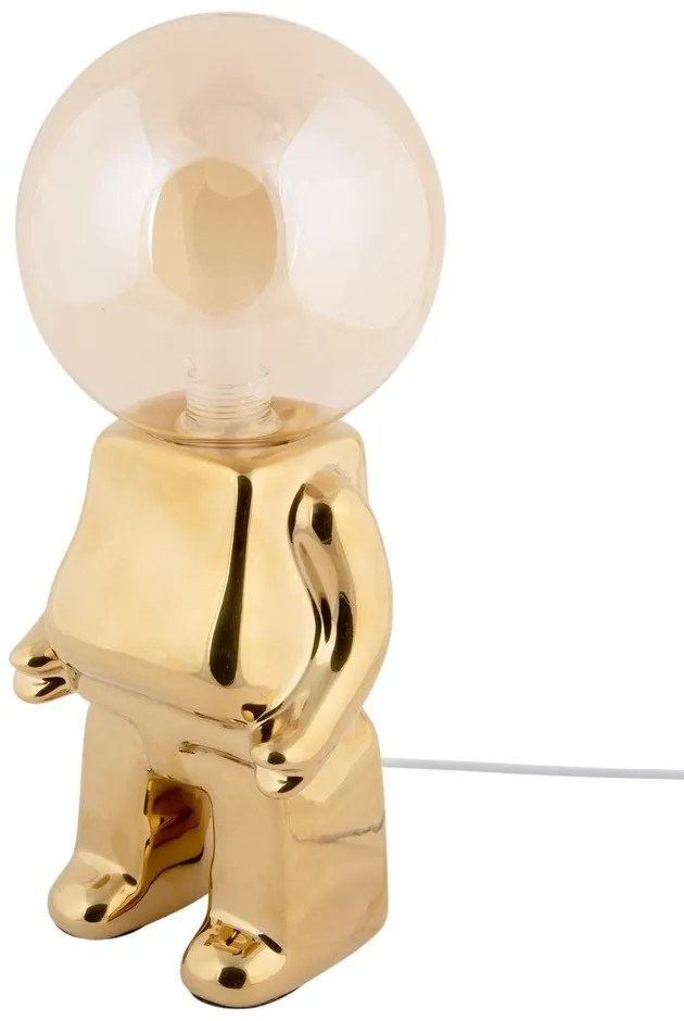 Lampa stołowa LED ze ściemniaczem w kolorze złota ze szklanym kloszem (wysokość 27 cm) Ross – Leitmotiv