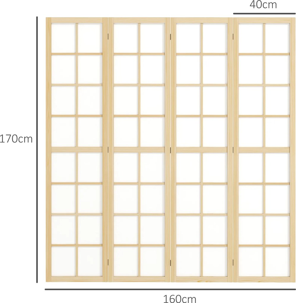 HOMCOM Składany Parawan Rozdzielający, Samodzielny Sichtschutz do Salonu, Sypialni, Biura, 160 x 170 cm