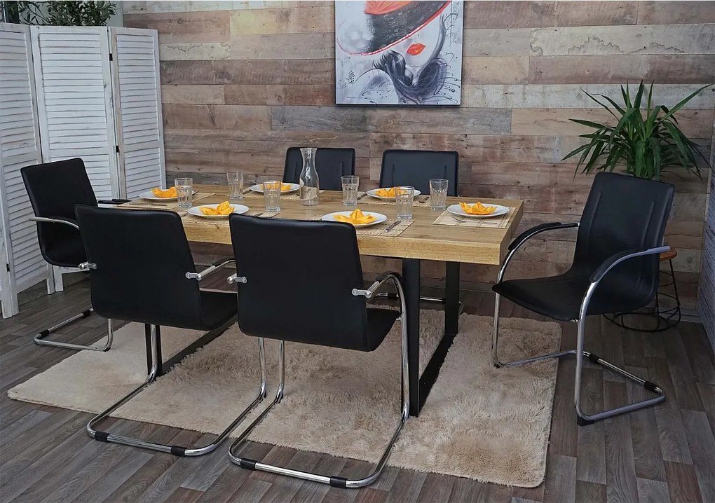 Krzesło do jadalni Perm (zestaw 6 sztuk),  czarny