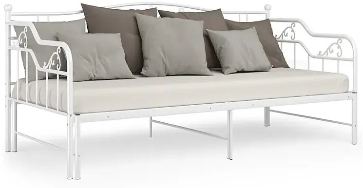 Metalowe rozkładane łóżko rustykalne kolor biały 90x200 cm S0-M79