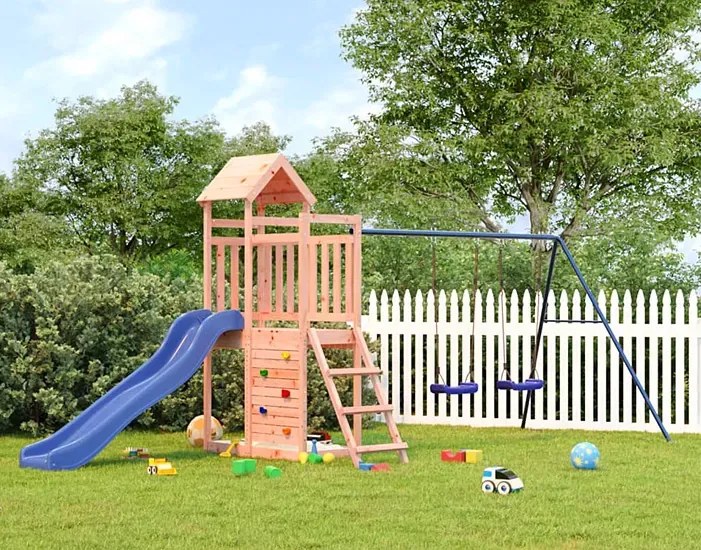 Plac zabaw do ogrodu ze zjeżdżalnią i huśtawkami S5-F38