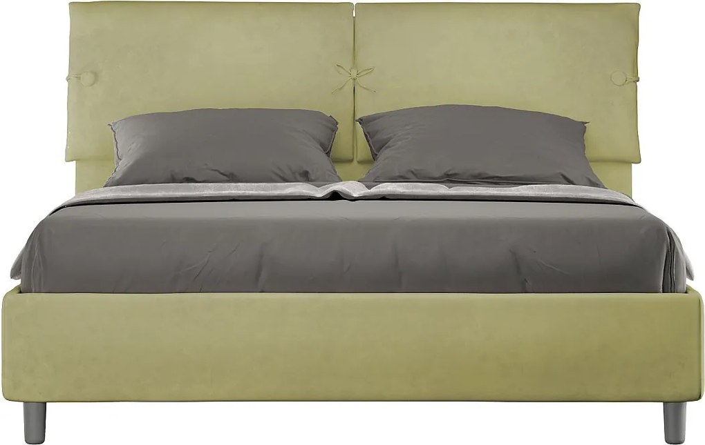 Łóżko bez stelaża tapicerowane 160x210 microfibra Zielony Sleeper