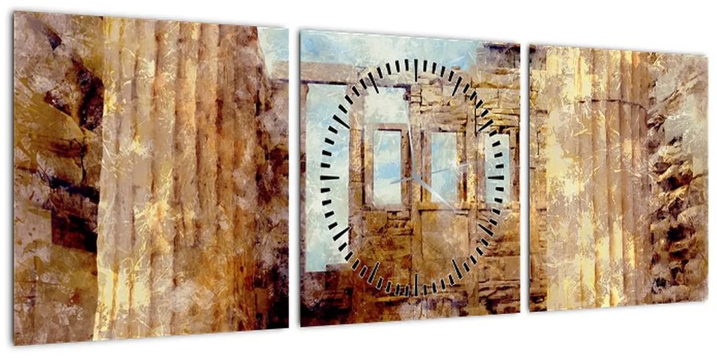 Obraz - Erechtejon, Ateny, Grecja (z zegarem) (90x30 cm)
